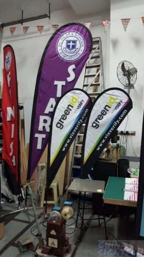Medium and Small Size Teardrop Flying Banners