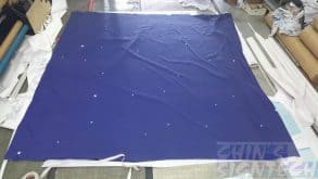 Starlight fabric photo booth background with top and bottom pockets plus sides eyelets