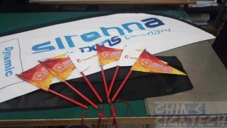 Telescopic hand held flags