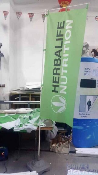 single sided flag on 3m water base flag pole (2)