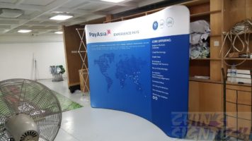3 x 2.25m Tension fabric display for exhibition display - Side view
