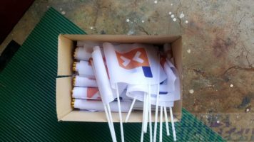 300 pcs A5 size hand held flags