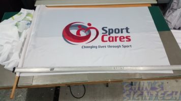 Dye Sublimation on Sport Cares - 1.5 x 1m Polyester Flag