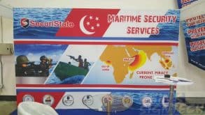 Exhibition booth printing using Fabric banner with Velcro on 4 x 2.5m at Marina bay Sands