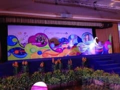 Foam Board cut out for stage backdrop with PVC Banner hang on stage bar