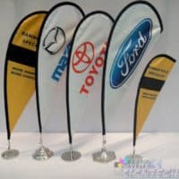 Mini Teardrop and Feather banner Table Flag display