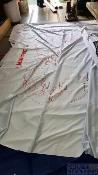 Pop out display fabric for MAPFRE