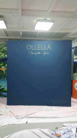2.25 x 2.25m Fabric Pop Up display for OLLELLA