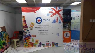 2.25 x 2.25m Fabric Pop Up display for Tuck