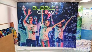 3 x 2.25m Fabric Pop up display for Bubble Glow Run