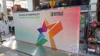 5.25 x 2.25m Fabric Pop up display - 7 x 3