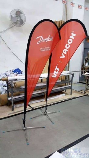 single sided printing on 2.2m teardrop banner