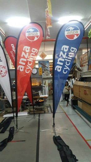 single sided printing on 3.3m teardrop banner