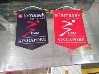 Custom podium banner for Temasek team