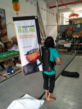backpack banner: Rectangle shape