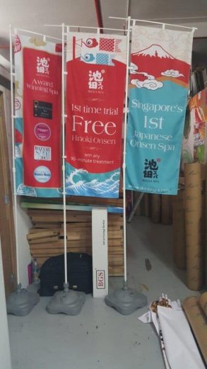 3m water base Japanese style flag pole with double sided printing