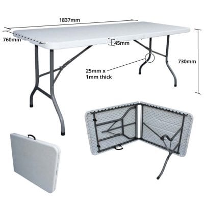 6ft Folding Table Measurements for trade shows