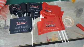 A5 size Hand waving Flags