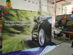 Straight 10ft Tension Fabric Backdrop display for 3M
