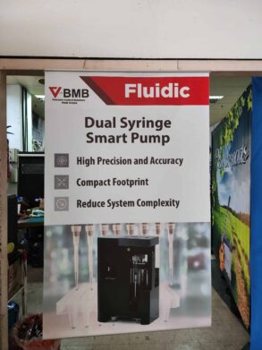 hanging poster for Exhibition booth