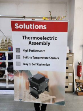 hanging posters on Exhibition-booth-panel