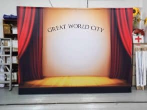 Fabric Pop up display straight theatre