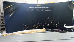 Tension Fabric backdrop printing for NUS