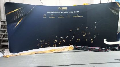 Tension Fabric backdrop printing for NUS