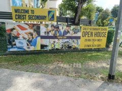 School PVC banner with eyelets