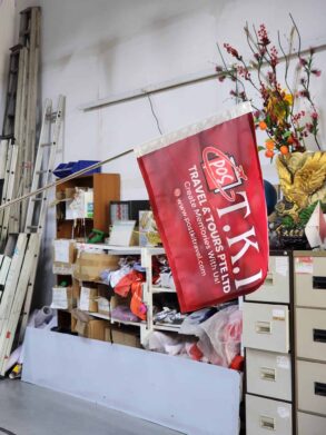 Tour guide flag with telescopic pole
