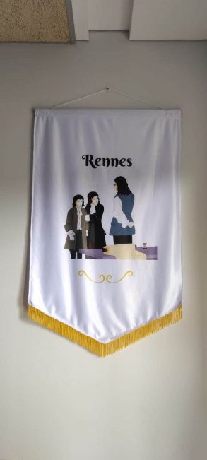 custom Podium Banner with yellow tassel
