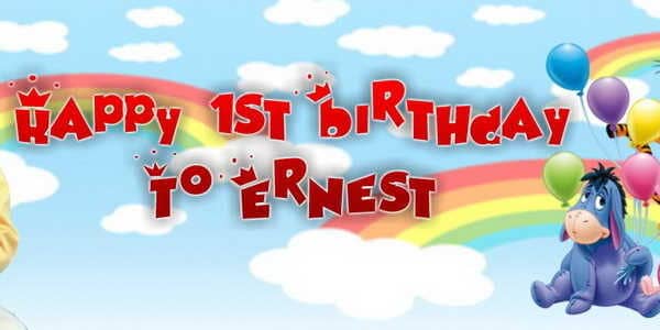 Winnie the Pooh Birthday Banner Singapore