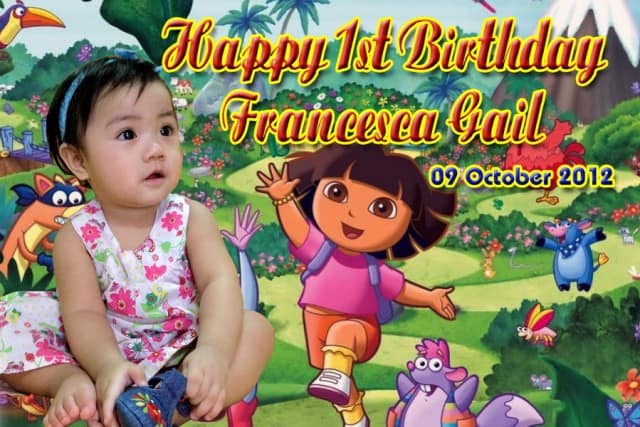 3 X 2 Dora Birthday Banner printing Dora Birthday Banner printing