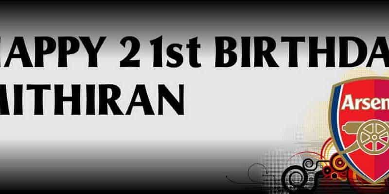 Arsenal birthday banner printing