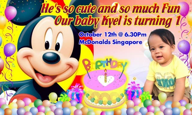 Mickey Mouse Birthday Banner Singapore