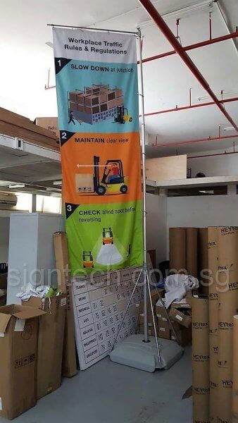 5m water base flag pole for safety branding