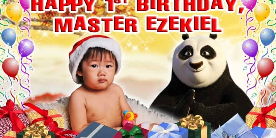 KUNGFU PANDA 1ST BIRTHDAY BANNNER SINGAPORE