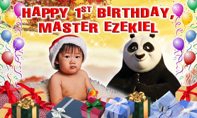 KUNGFU PANDA 1ST BIRTHDAY BANNNER SINGAPORE