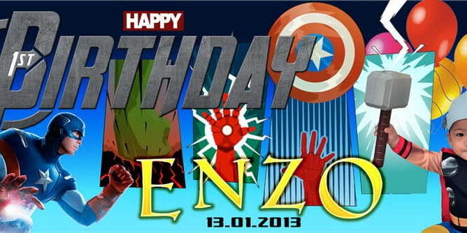 Avengers Birthday Banner Singapore