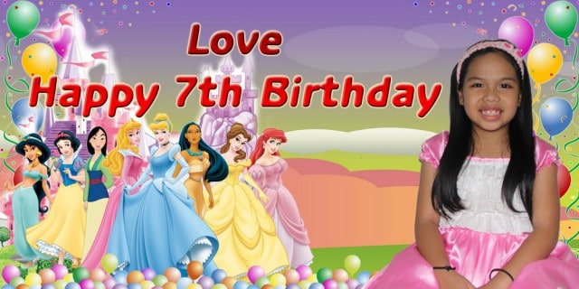 6 x 3_ft_LOVE Princess Birthday Banner Singapore banner printing for Disney Princess Birthday Banner