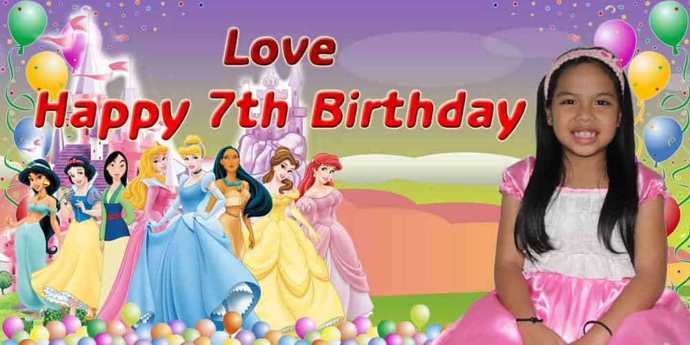 princess 7th birthday background