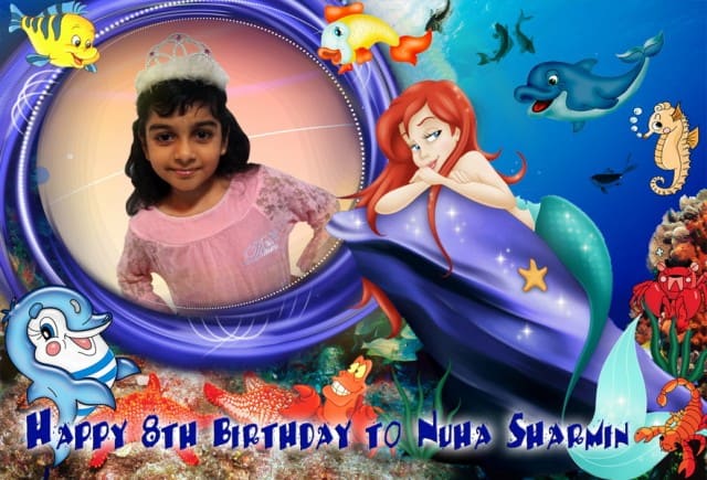 6 x 4 MERMAID BIRTHDAY BANNER SINGAPORE banner printing for Disney Princess Birthday Banner