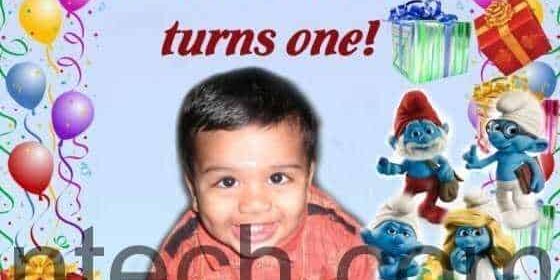 Smurf Birthday Banner Singapore