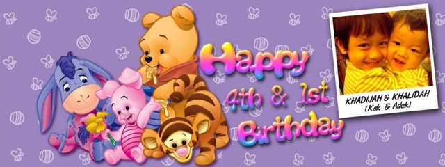 Winnie the Pooh Birthday Banner Singapore