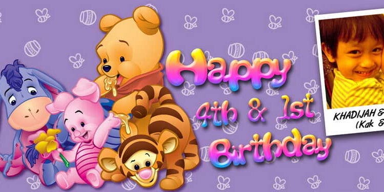 Winnie the Pooh Birthday Banner Singapore