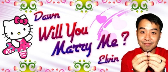 8 x 6 Will You Marry Me Banner Singapore Hello Kitty Birthday Banner Singapore