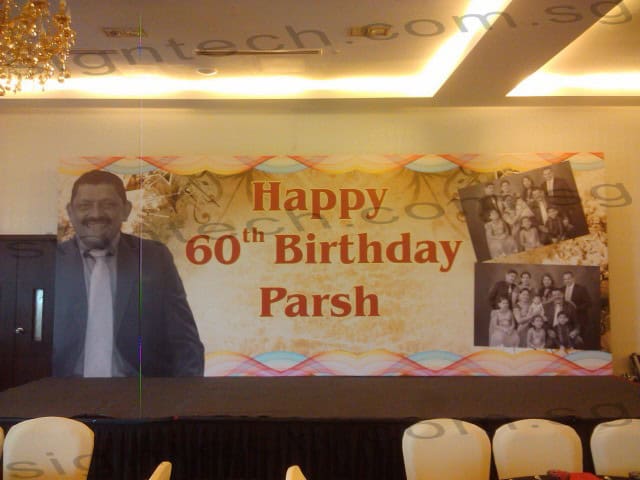 Backdrop printing for 60th birthday