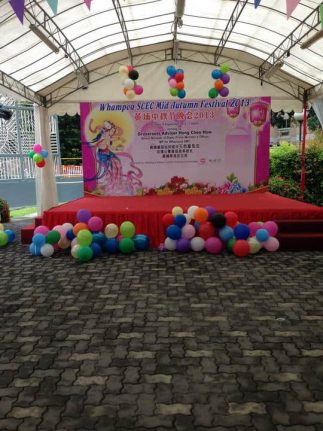 Lantern Festival PVC banner staple onto tentage backdrop