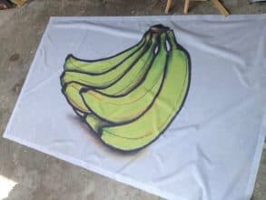 Banner picture printed on fabric