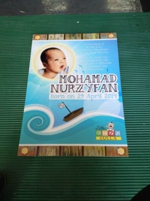 Sticker paste on foam board